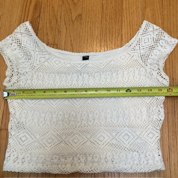 Design Lab cream colored short sleeve crop top M - Picture 5 of 6